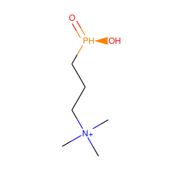 C[N+](C)(C)CCC[P@@H](=O)O ZINC000098209378