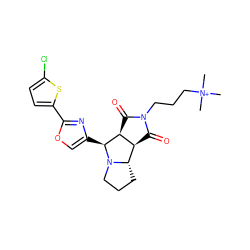 C[N+](C)(C)CCCN1C(=O)[C@H]2[C@@H](C1=O)[C@@H]1CCCN1[C@H]2c1coc(-c2ccc(Cl)s2)n1 ZINC000082874039