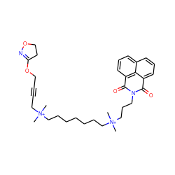 C[N+](C)(CC#CCOC1=NOCC1)CCCCCCC[N+](C)(C)CCCN1C(=O)c2cccc3cccc(c23)C1=O ZINC000103262213