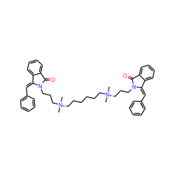 C[N+](C)(CCCCCC[N+](C)(C)CCCN1C(=O)c2ccccc2/C1=C/c1ccccc1)CCCN1C(=O)c2ccccc2/C1=C/c1ccccc1 ZINC000150549048