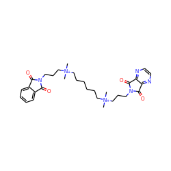 C[N+](C)(CCCCCC[N+](C)(C)CCCN1C(=O)c2nccnc2C1=O)CCCN1C(=O)c2ccccc2C1=O ZINC000025988140