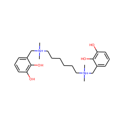 C[N+](C)(CCCCCC[N+](C)(C)Cc1cccc(O)c1O)Cc1cccc(O)c1O ZINC000003633898