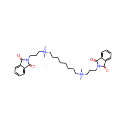 C[N+](C)(CCCCCCCC[N+](C)(C)CCCN1C(=O)c2ccccc2C1=O)CCCN1C(=O)c2ccccc2C1=O ZINC000027978907