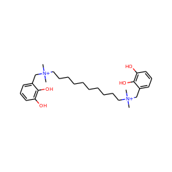 C[N+](C)(CCCCCCCCCC[N+](C)(C)Cc1cccc(O)c1O)Cc1cccc(O)c1O ZINC000013602165