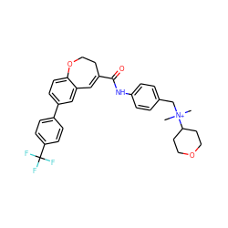 C[N+](C)(Cc1ccc(NC(=O)C2=Cc3cc(-c4ccc(C(F)(F)F)cc4)ccc3OCC2)cc1)C1CCOCC1 ZINC000038154945