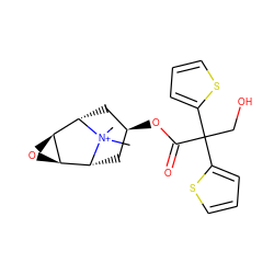 C[N+]1(C)[C@H]2C[C@@H](OC(=O)C(CO)(c3cccs3)c3cccs3)C[C@@H]1[C@H]1O[C@@H]21 ZINC000103242122