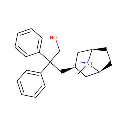 C[N+]1(C)[C@H]2CC[C@@H]1C[C@H](CC(CO)(c1ccccc1)c1ccccc1)C2 ZINC000103227252