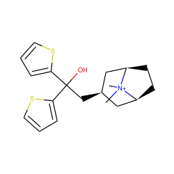 C[N+]1(C)[C@H]2CC[C@@H]1C[C@H](CC(O)(c1cccs1)c1cccs1)C2 ZINC000103234821