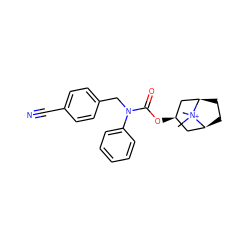 C[N+]1(C)[C@H]2CC[C@@H]1C[C@H](OC(=O)N(Cc1ccc(C#N)cc1)c1ccccc1)C2 ZINC000101152129