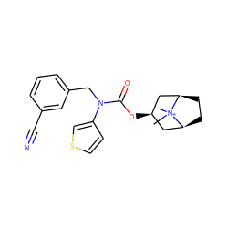 C[N+]1(C)[C@H]2CC[C@@H]1C[C@H](OC(=O)N(Cc1cccc(C#N)c1)c1ccsc1)C2 ZINC000101151899