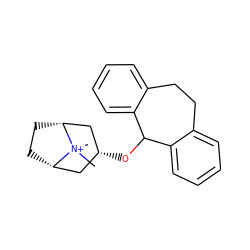 C[N+]1(C)[C@H]2CC[C@@H]1C[C@H](OC1c3ccccc3CCc3ccccc31)C2 ZINC000100055601