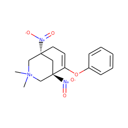 C[N+]1(C)C[C@@]2([N+](=O)[O-])CC=C(Oc3ccccc3)[C@@]([N+](=O)[O-])(C2)C1 ZINC000100570930