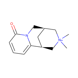 C[N+]1(C)C[C@@H]2C[C@@H](Cn3c2cccc3=O)C1 ZINC000000526228