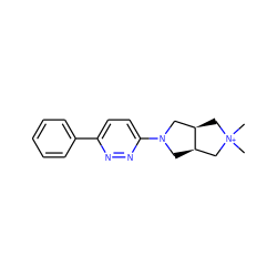 C[N+]1(C)C[C@@H]2CN(c3ccc(-c4ccccc4)nn3)C[C@@H]2C1 ZINC000034987229