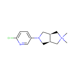 C[N+]1(C)C[C@@H]2CN(c3ccc(Cl)nc3)C[C@@H]2C1 ZINC000040975338