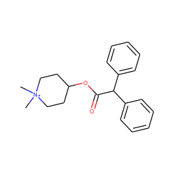 C[N+]1(C)CCC(OC(=O)C(c2ccccc2)c2ccccc2)CC1 ZINC000002555356