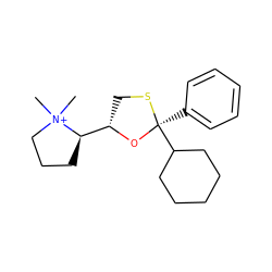 C[N+]1(C)CCC[C@@H]1[C@@H]1CS[C@@](c2ccccc2)(C2CCCCC2)O1 ZINC000035274149