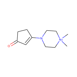 C[N+]1(C)CCN(C2=CC(=O)CC2)CC1 ZINC000013470082