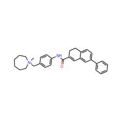 C[N+]1(Cc2ccc(NC(=O)C3=Cc4cc(-c5ccccc5)ccc4CC3)cc2)CCCCCC1 ZINC000013808533