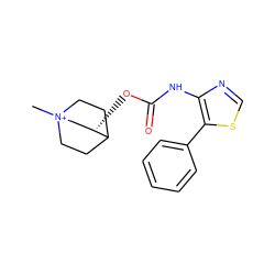 C[N+]12CCC(CC1)[C@@H](OC(=O)Nc1ncsc1-c1ccccc1)C2 ZINC000169331623