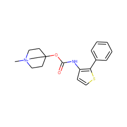 C[N+]12CCC(OC(=O)Nc3ccsc3-c3ccccc3)(CC1)CC2 ZINC000169331622