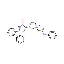 C[N@+]1(CC(=O)Nc2ccccc2)CC[C@@H](N2CC(c3ccccc3)(c3ccccc3)NC2=O)C1 ZINC000261071644