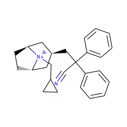 C[N@+]1(CC2CC2)[C@H]2CC[C@H]1C[C@@H](CC(C#N)(c1ccccc1)c1ccccc1)C2 ZINC000261072575