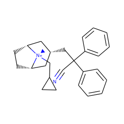 C[N@@+]1(CC2CC2)[C@H]2CC[C@@H]1C[C@H](CC(C#N)(c1ccccc1)c1ccccc1)C2 ZINC000299846025