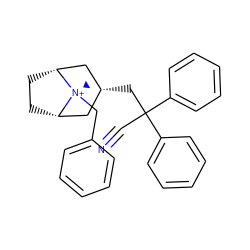 C[N@@+]1(Cc2ccccc2)[C@H]2CC[C@@H]1C[C@H](CC(C#N)(c1ccccc1)c1ccccc1)C2 ZINC000299846187