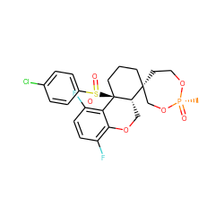 C[P@@]1(=O)OCC[C@]2(CCC[C@@]3(S(=O)(=O)c4ccc(Cl)cc4)c4c(F)ccc(F)c4OC[C@@H]23)CO1 ZINC000205636700