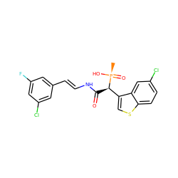 C[P@](=O)(O)[C@H](C(=O)N/C=C/c1cc(F)cc(Cl)c1)c1csc2ccc(Cl)cc12 ZINC000040753699
