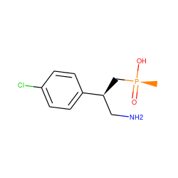 C[P@](=O)(O)C[C@@H](CN)c1ccc(Cl)cc1 ZINC000013743015