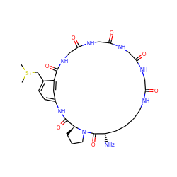 C[S+](C)Cc1ccc2cc1C(=O)NCC(=O)NCC(=O)NCC(=O)NCC(=O)NCCCC[C@H](N)C(=O)N1CCC[C@H]1C(=O)N2 ZINC000026246768