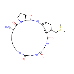 C[S+](C)Cc1ccc2cc1C(=O)NCC(=O)NCC(=O)NCCCC[C@H](N)C(=O)N1CCC[C@H]1C(=O)N2 ZINC000013779738