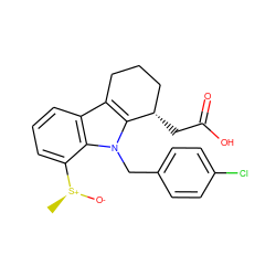 C[S@+]([O-])c1cccc2c3c(n(Cc4ccc(Cl)cc4)c12)[C@@H](CC(=O)O)CCC3 ZINC000013919201