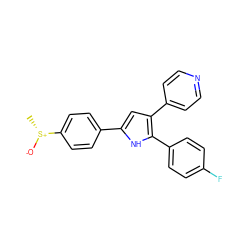 C[S@@+]([O-])c1ccc(-c2cc(-c3ccncc3)c(-c3ccc(F)cc3)[nH]2)cc1 ZINC000001488951