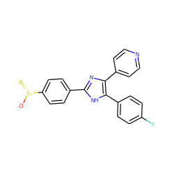 C[S@@+]([O-])c1ccc(-c2nc(-c3ccncc3)c(-c3ccc(F)cc3)[nH]2)cc1 ZINC000003815700