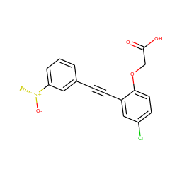 C[S@@+]([O-])c1cccc(C#Cc2cc(Cl)ccc2OCC(=O)O)c1 ZINC000073163007