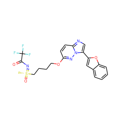 C[S@@](=O)(CCCCOc1ccc2ncc(-c3cc4ccccc4o3)n2n1)=NC(=O)C(F)(F)F ZINC000204938365