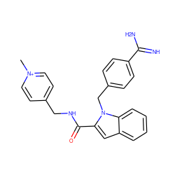 C[n+]1ccc(CNC(=O)c2cc3ccccc3n2Cc2ccc(C(=N)N)cc2)cc1 ZINC000013474297