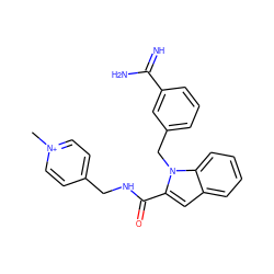 C[n+]1ccc(CNC(=O)c2cc3ccccc3n2Cc2cccc(C(=N)N)c2)cc1 ZINC000013474299