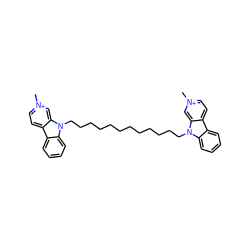 C[n+]1ccc2c3ccccc3n(CCCCCCCCCCCCn3c4ccccc4c4cc[n+](C)cc43)c2c1 ZINC000049088427