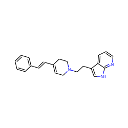 C1=C(/C=C/c2ccccc2)CCN(CCc2c[nH]c3ncccc23)C1 ZINC000095607571