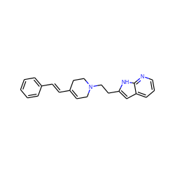 C1=C(/C=C/c2ccccc2)CCN(CCc2cc3cccnc3[nH]2)C1 ZINC000027650201