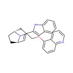 C1=C(c2cc3ccccc3[nH]2)C[C@H]2CC[C@H]1N2CCOc1cccc2ncccc12 ZINC000101019700