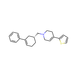 C1=C(c2ccccc2)C[C@H](CN2CC=C(c3cccs3)CC2)CC1 ZINC000013738842