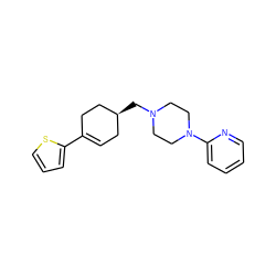 C1=C(c2cccs2)CC[C@@H](CN2CCN(c3ccccn3)CC2)C1 ZINC000018154399