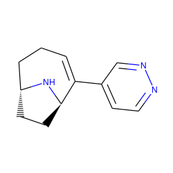 C1=C(c2ccnnc2)[C@H]2CC[C@H](CC1)N2 ZINC000100757480