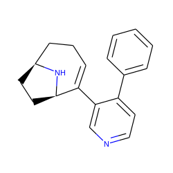 C1=C(c2cnccc2-c2ccccc2)[C@H]2CC[C@@H](CC1)N2 ZINC000013537449