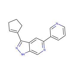 C1=C(c2n[nH]c3cnc(-c4cccnc4)cc23)CCC1 ZINC000205266425